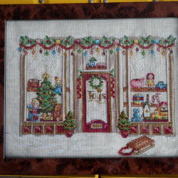 Cross Stitched Christmas Toy Shop